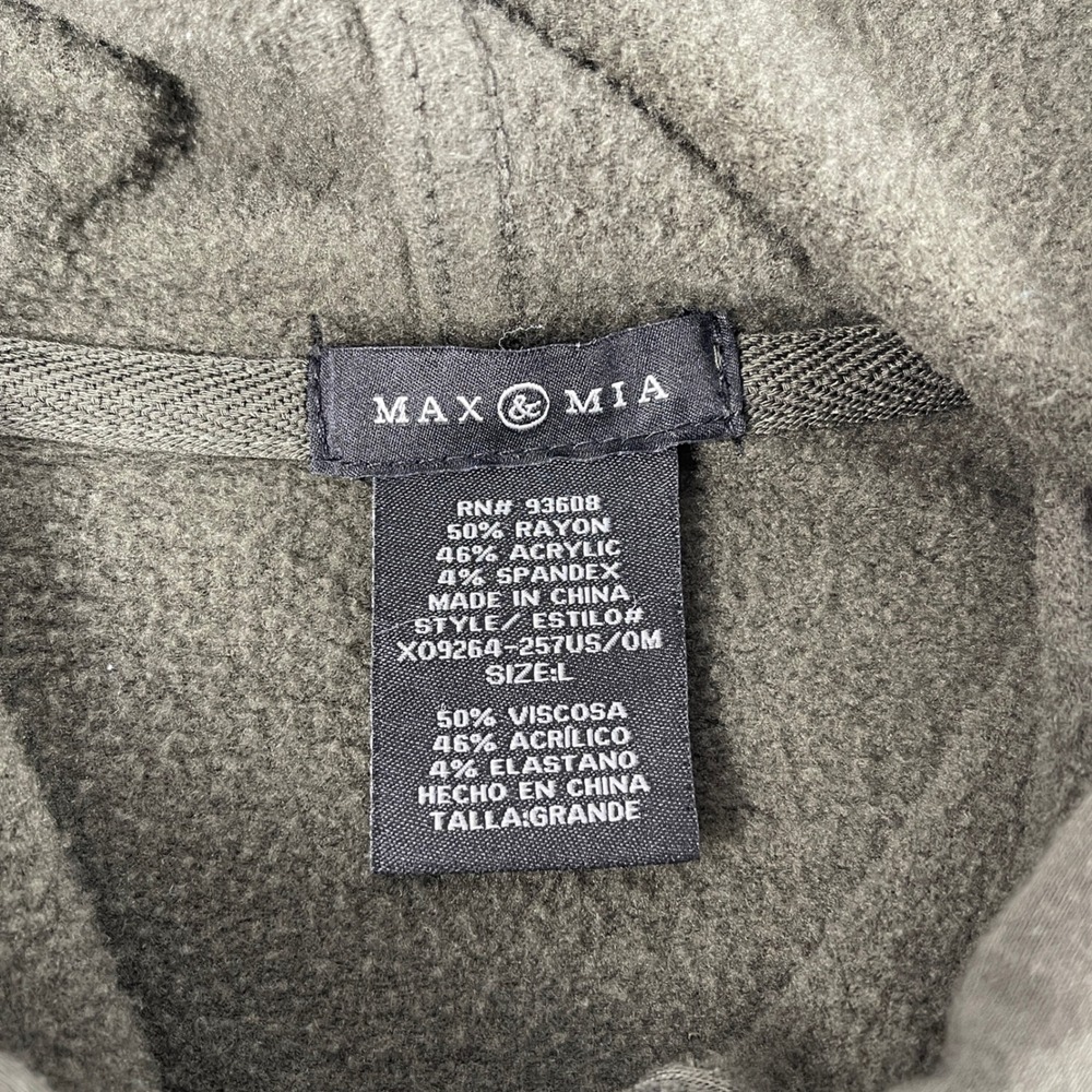 Max & Mia Lounge Set Women Large Olive Green Hoodie Wide Leg Pants - Picture 4 of 12